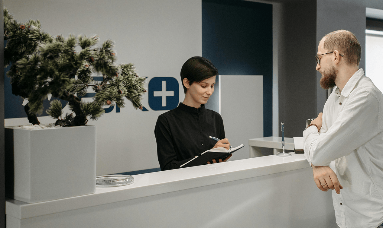 Modern dental office reception area