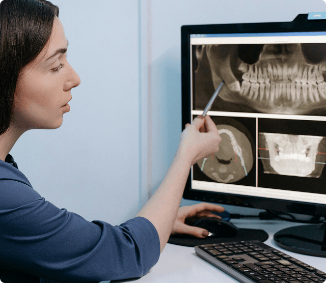 Dental examination showing preventive care with dental mirror