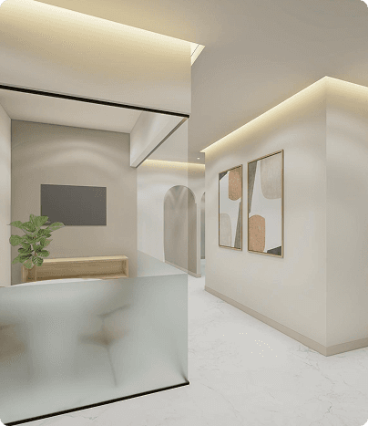 Modern dental studio hallway